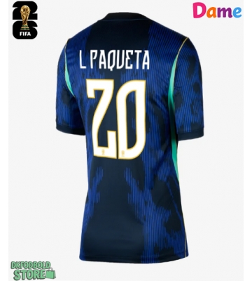 Brasilien Lucas Paqueta #20 Replika Udebanetrøje Dame VM 2026 Kortærmet